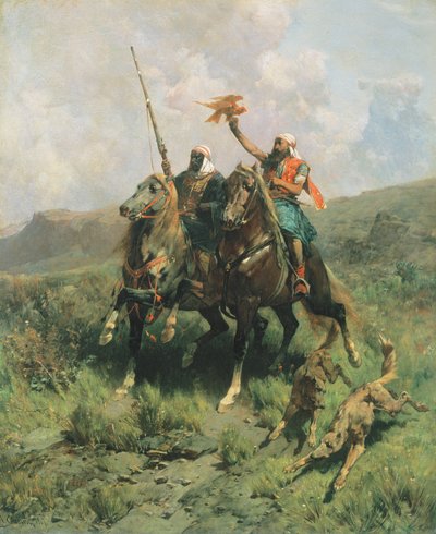 Arabs with a Falcon by Alberto Pasini